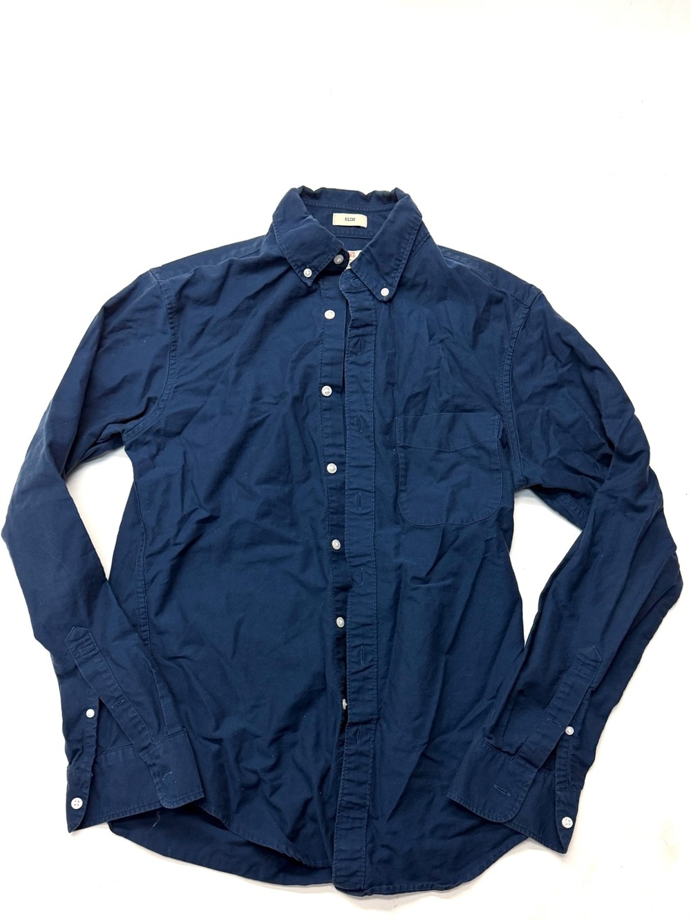 J. Crew Navy Blue Button-Down All-Cotton Pima Oxford Shirt